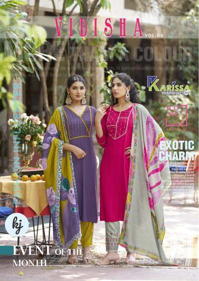 VIDISHA VOL- 9 BY KARISSA DESIGNER RAYON SALWAR SUIT WHOLESALER IN INDIA